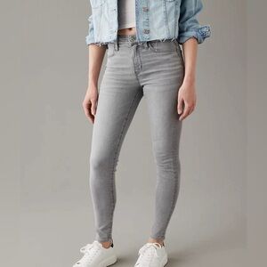 American eagle outfitters gray jeans next level stretch leggings size 14 r